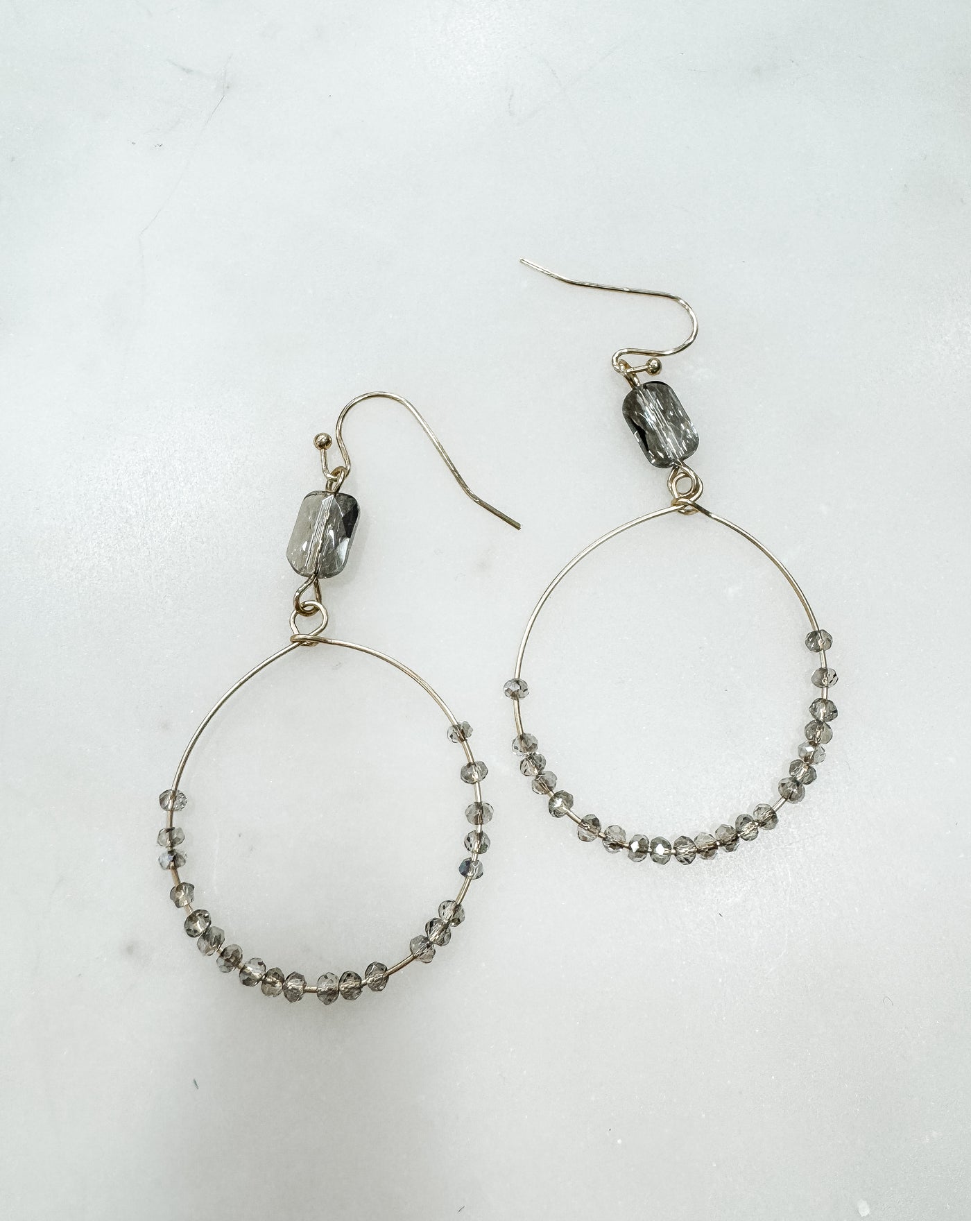 Absolute Elegance Dangle Hoop and Stone Earrings