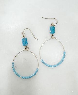 Absolute Elegance Dangle Hoop and Stone Earrings