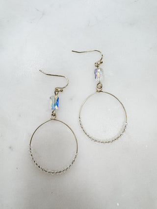 Absolute Elegance Dangle Hoop and Stone Earrings