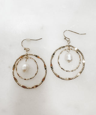 Elegant Double Round Pearl Accent Earrings