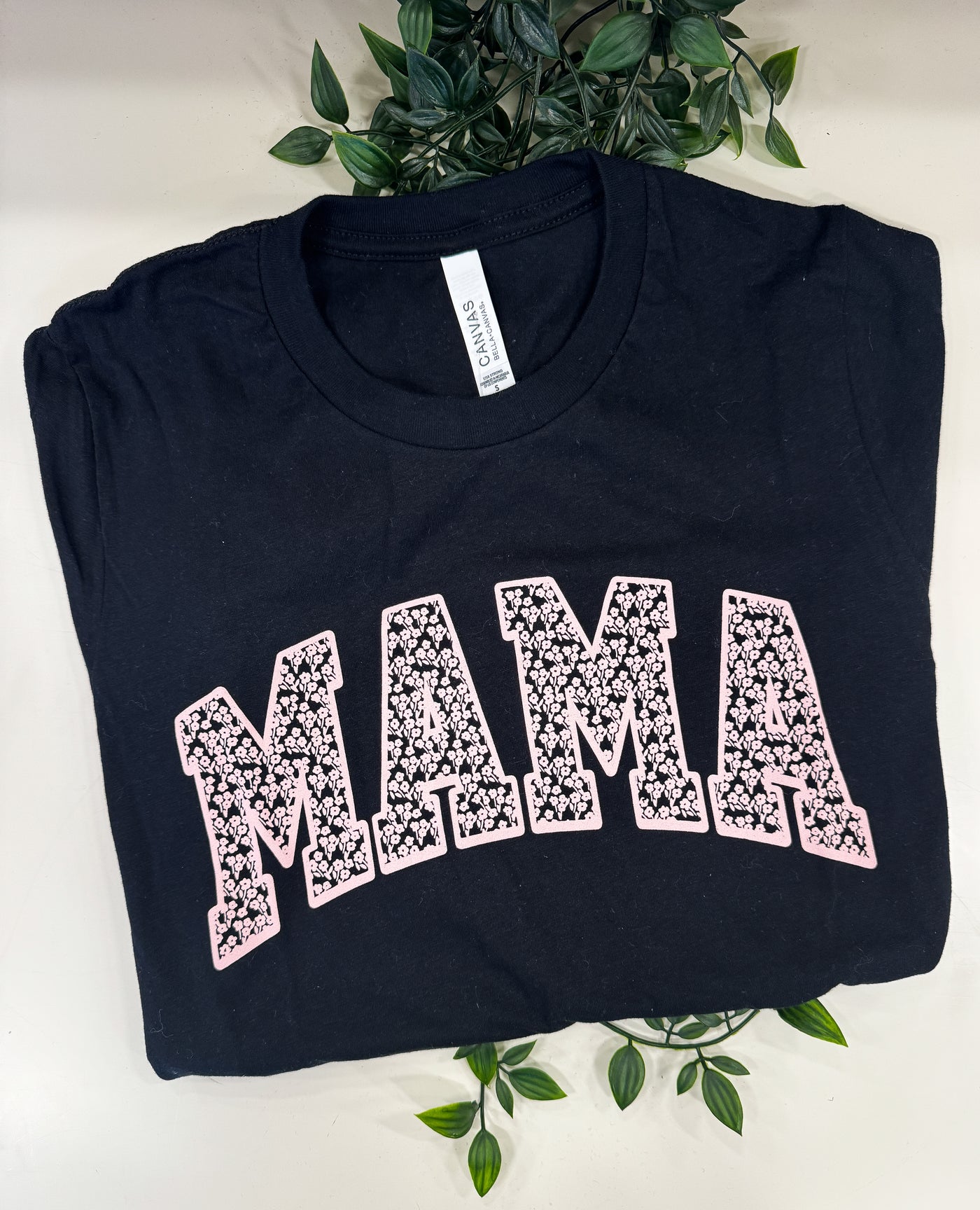 "MAMA" Floral Letters Graphic Tee