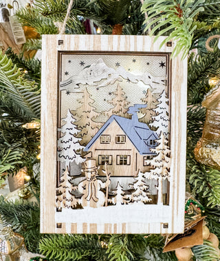 Yuletide Glow Light Up Wooden Ornament