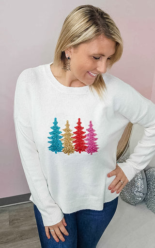 Holiday Glitter Tree Sweater