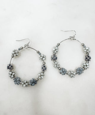 Radiant Halo Bead Hoop Earring