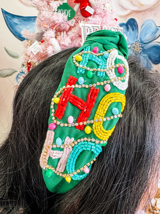 Holiday Ho, Ho, Ho Beaded Headband