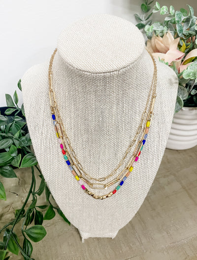 Beaded Chain Linked Necklace