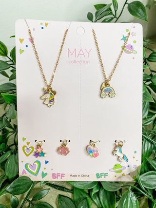 Best Friend Necklace & Charm or Earrings Set