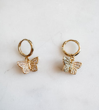 B.b.Lila Butterfly Pave Earring Set