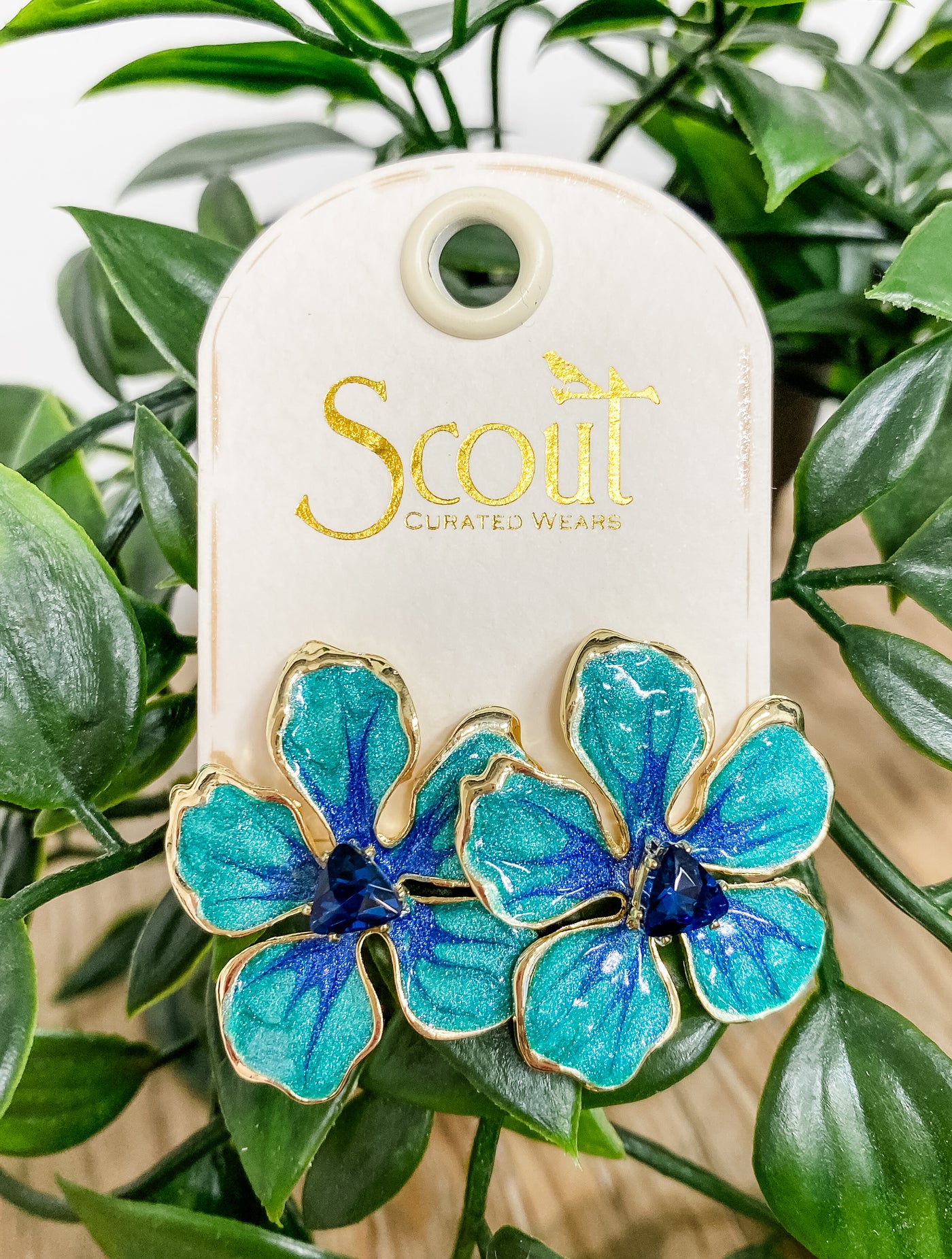 Sparkle & Shine Enamel Flower Earrings - Large