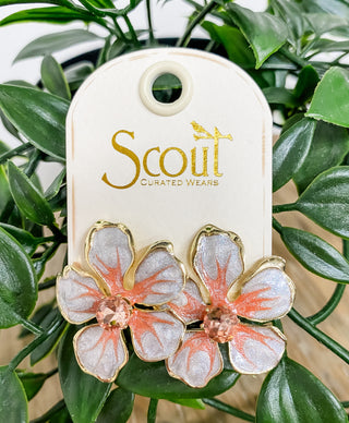 Sparkle & Shine Enamel Flower Earrings - Large