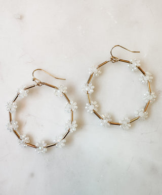Bloom Beauties Flower Beaded Hoop Earring