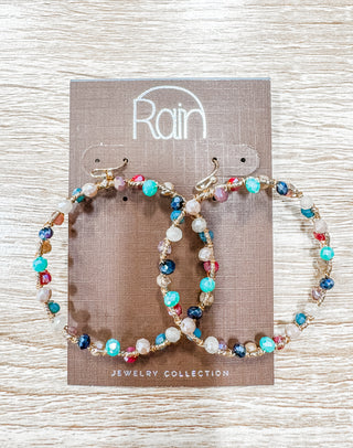 Know Your Direction Beaded Hoop Earring