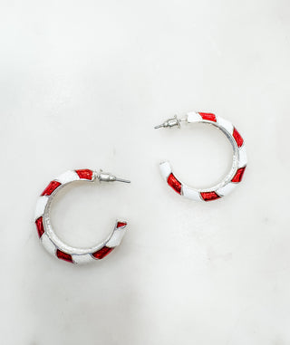 Peppermint Swirl Hoop Earring