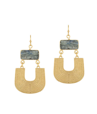 Stone Metal Texture Earring