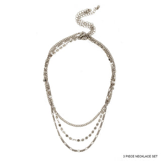 Worn Silver Chain Layered Necklace