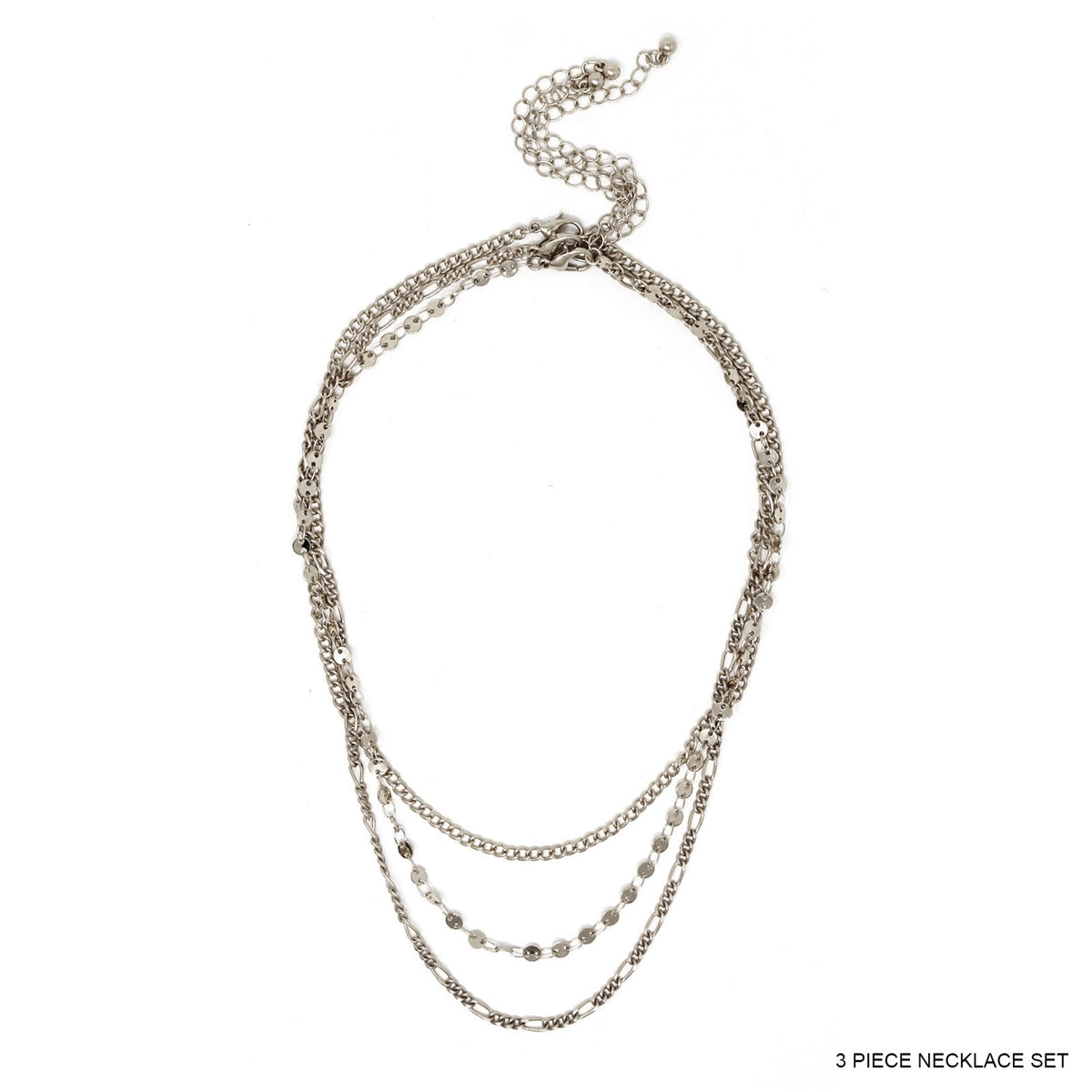 Worn Silver Chain Layered Necklace