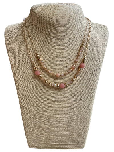 Stone and Crystal Layered Necklace