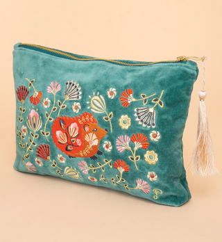 Velvet Embroidered Pouches