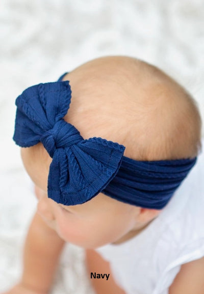 Soft Cable Knit Knot Bow Headbands