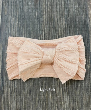 Soft Cable Knit Knot Bow Headbands