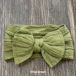 Soft Cable Knit Knot Bow Headbands