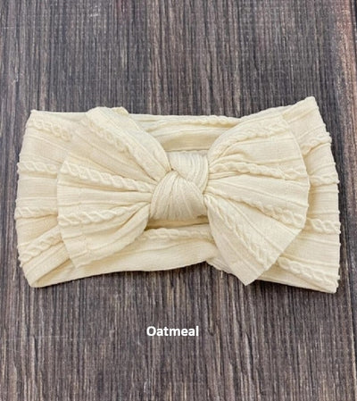 Soft Cable Knit Knot Bow Headbands