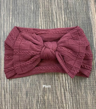 Soft Cable Knit Knot Bow Headbands