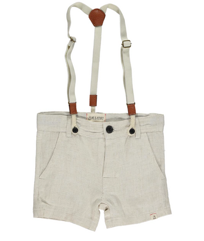 Boys Removable Suspender Shorts
