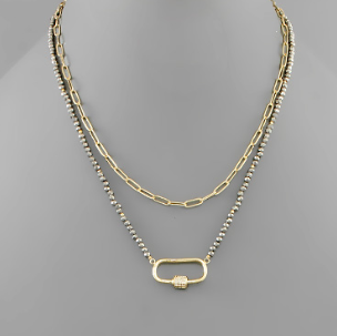 Double Toggle Lock Necklace
