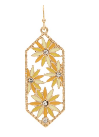 Golden Daisy Garden Earring
