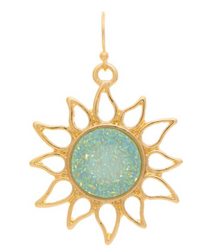 Druzy Sun Dangle Earring