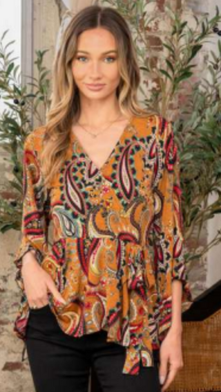 FINAL SALE: Floral Angel Sleeve Top