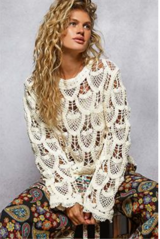 FINAL SALE POL: The Valerie Button Crochet Top