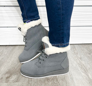 Demi Wedge Boot - Charcoal