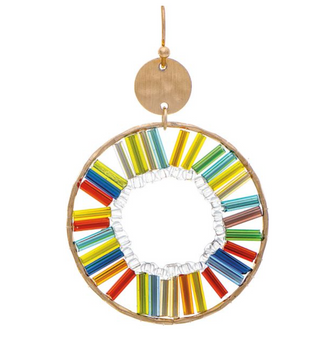 Tube Bead Pinwheel Earring