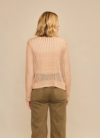 ARRAY - Cozy Co: Cocoa & Cream Open Knit Cardigan