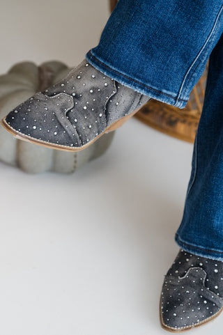 Front Row Black Rhinestones Boots