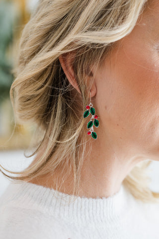 Holly and Crystal Magic Dangle Earring