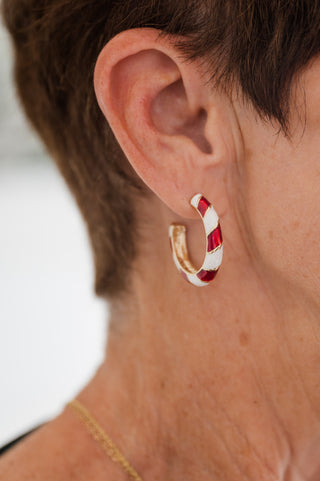 Peppermint Swirl Hoop Earring