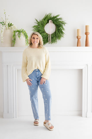 MICA HR Flower Power Embroidered Jeans