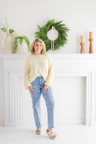 MICA HR Flower Power Embroidered Jeans