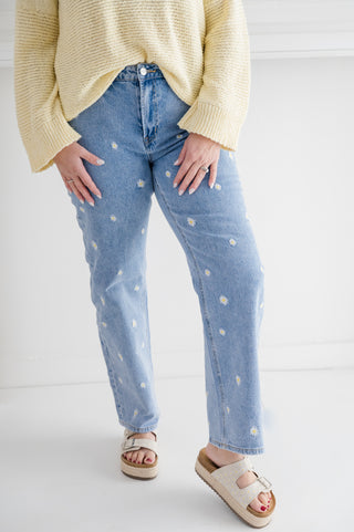 MICA HR Flower Power Embroidered Jeans