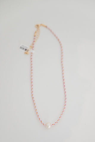 Braided Pearl Pendant Necklace