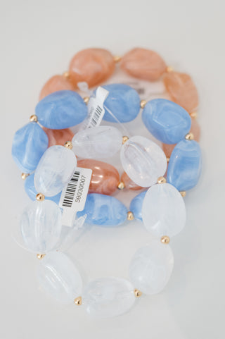 Soft Hue Stone Stretch Bracelet