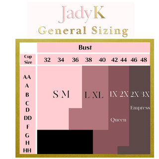 JadyK Wholesale Size chart