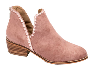 Spice It Up Bootie - Blush Faux Suede