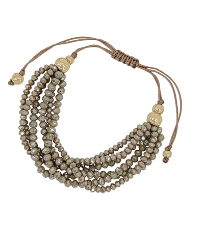 Adjustable Glass Beads Bracelet