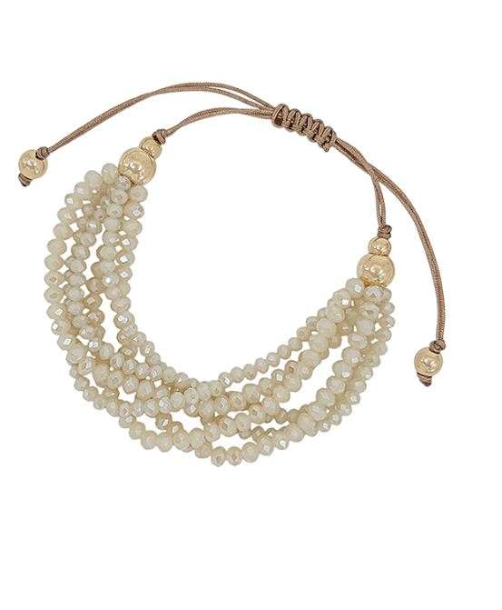 Adjustable Glass Beads Bracelet