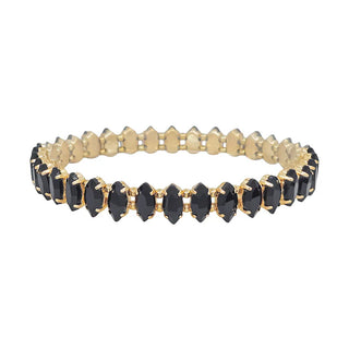 Clear Marque Crystal and Gold Stretch Bracelet