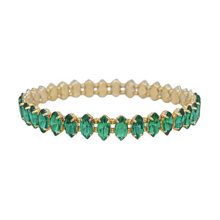 Clear Marque Crystal and Gold Stretch Bracelet